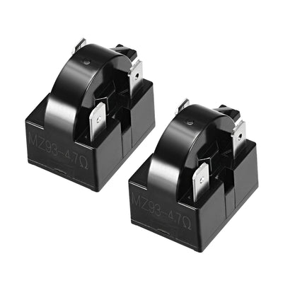 Harfington Uxcell 2 Pcs 4.7 Ohm 3 Pin Refrigerator  Starter Relay Black
