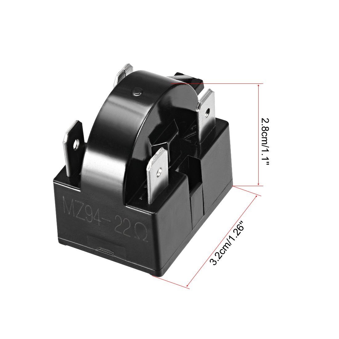 uxcell Uxcell 2 Pcs 22 Ohm 4 Pin Refrigerator  Starter Relay Black