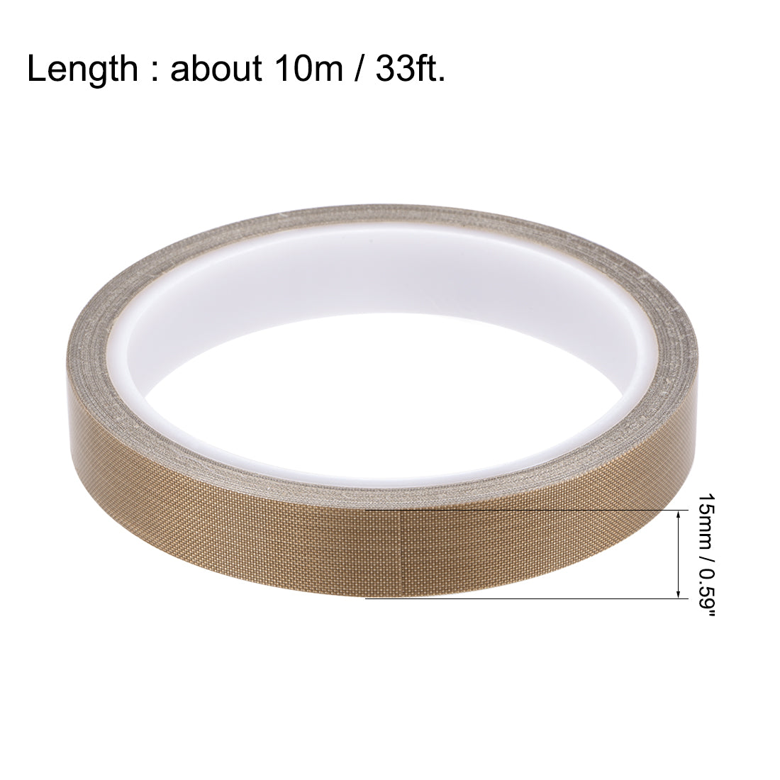 uxcell Uxcell Heat Resistant Tape - High Temperature Heat Transfer Tape PTFE Film Adhesive Tape 15mm x 10m(33ft)