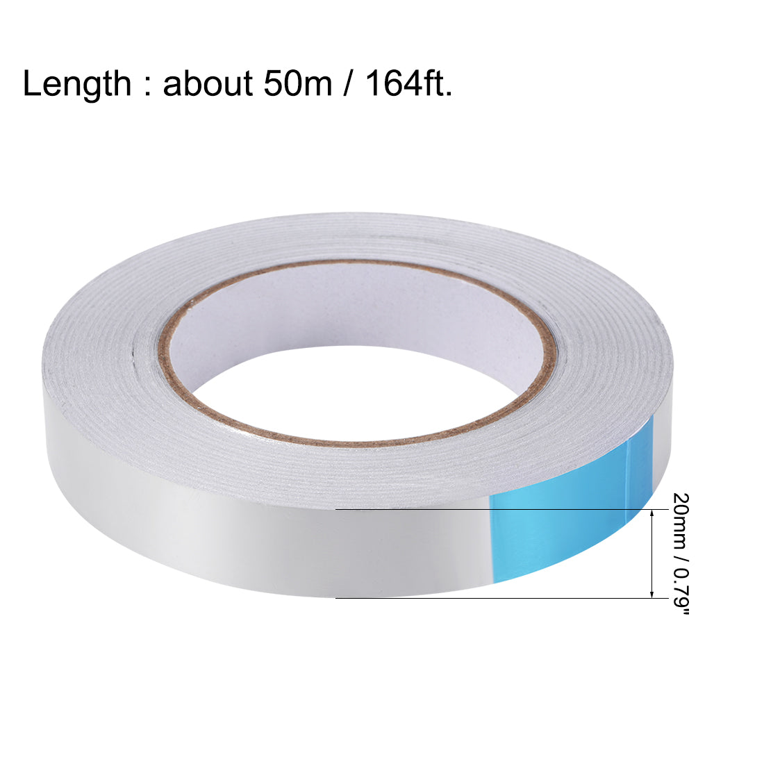 uxcell Uxcell Heat Resistant Tape - High Temperature Heat Transfer Tape Aluminum Foil Adhesive Tape 20mm x 50m(164ft)
