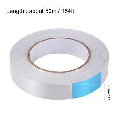 Harfington Uxcell Heat Resistant Tape - High Temperature Heat Transfer Tape Aluminum Foil Adhesive Tape 25mm x 50m(164ft)