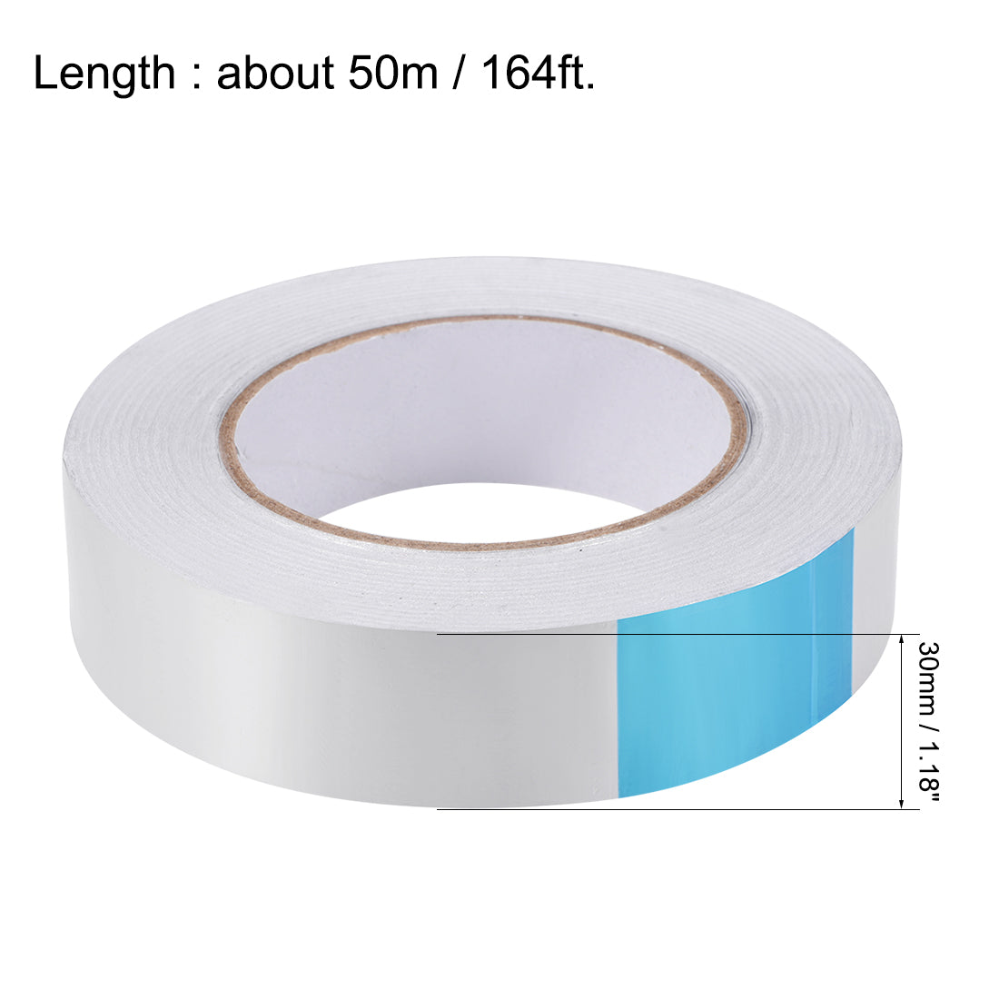 uxcell Uxcell Heat Resistant Tape - High Temperature Heat Transfer Tape Aluminum Foil Adhesive Tape 30mm x 50m(164ft)