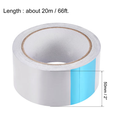 Harfington Uxcell Heat Resistant Tape - High Temperature Heat Transfer Tape Aluminum Foil Adhesive Tape 50mm x 20m(66ft)