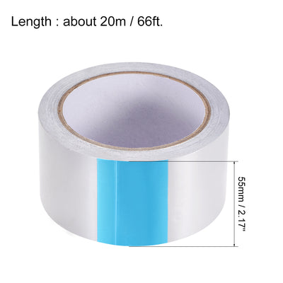 Harfington Uxcell Heat Resistant Tape - High Temperature Heat Transfer Tape Aluminum Foil Adhesive Tape 55mm x 20m(66ft)