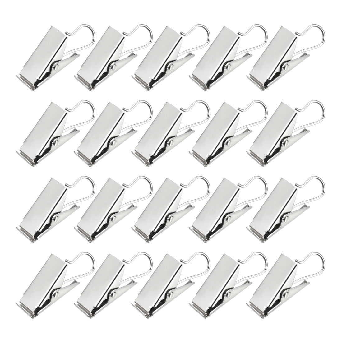 Uxcell Uxcell Curtain Clip Hook Set Clips for Curtain Photos Home Decoration Art Craft Display 1.02"*0.47" Silver Tone 40pcs