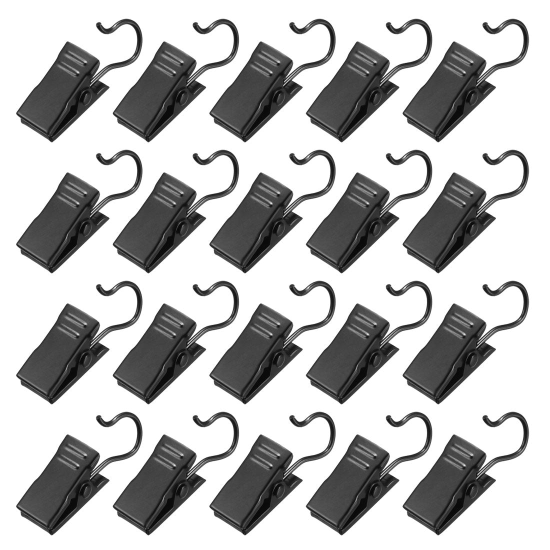 uxcell Uxcell Curtain Clip Hook Set Clips for Curtain Photos Home Decoration Art Craft Display 0.71"*0.35" Black 20pcs