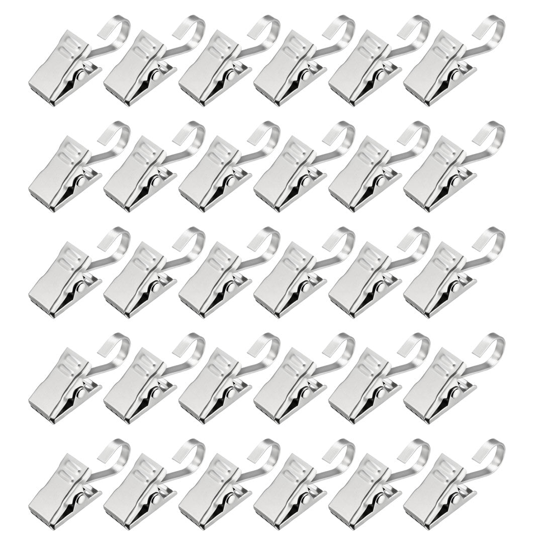 uxcell Uxcell Curtain Clip Hook Set Clips for Curtain Photos Home Decoration Art Craft Display 0.71"*0.39" Silver Tone 30pcs