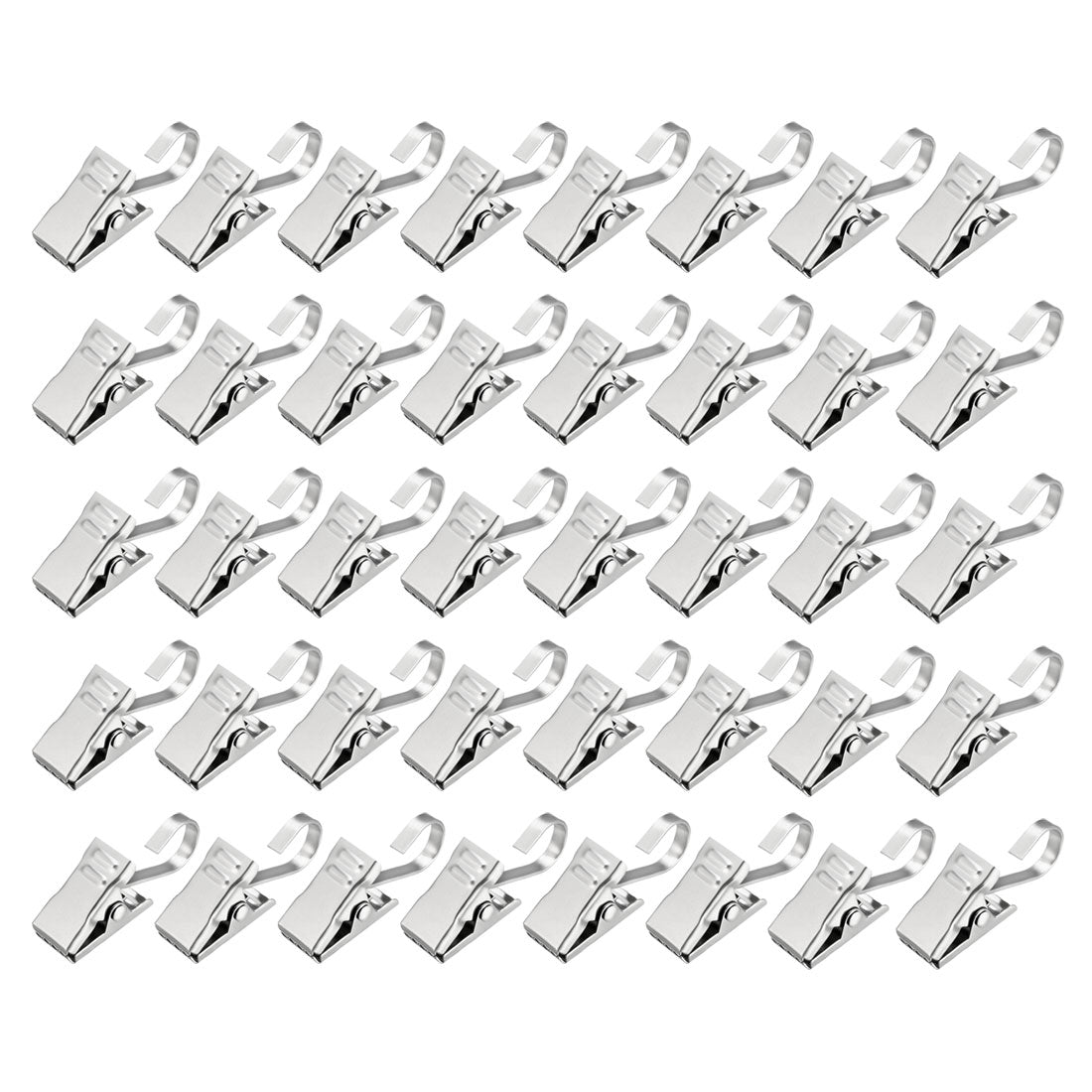 uxcell Uxcell Curtain Clip Hook Set Clips for Curtain Photos Home Decoration Art Craft Display 0.71"*0.39" Silver Tone 40pcs
