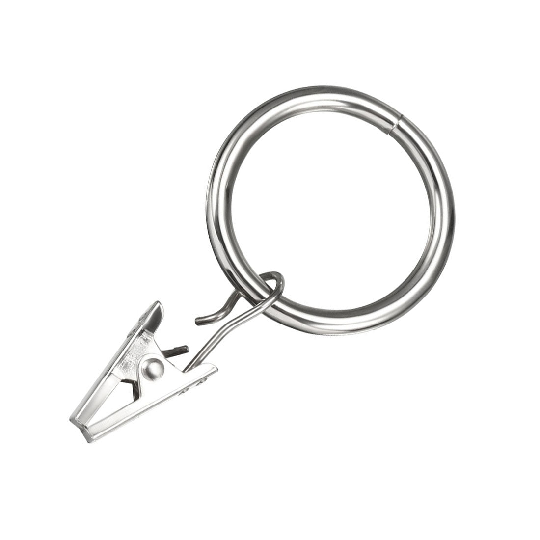 uxcell Uxcell Curtain Rings with Clips Strong Decorative Metal Drapery Shower Rustproof 1.02" Interior Diameter 10 Pack Silver