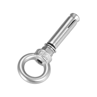 Harfington Uxcell M6 x 50 Expansion Eyebolt Eye Nut Screw with Ring Anchor Raw Bolts 1 Pcs