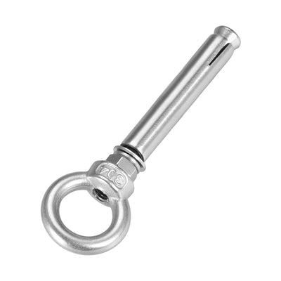 Harfington Uxcell M6 x 70 Expansion Eyebolt Eye Nut Screw with Ring Anchor Raw Bolts 2 Pcs