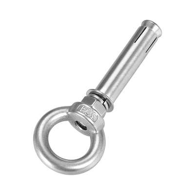Harfington Uxcell M8 x 70 Expansion Eyebolt Eye Nut Screw with Ring Anchor Raw Bolts 2 Pcs