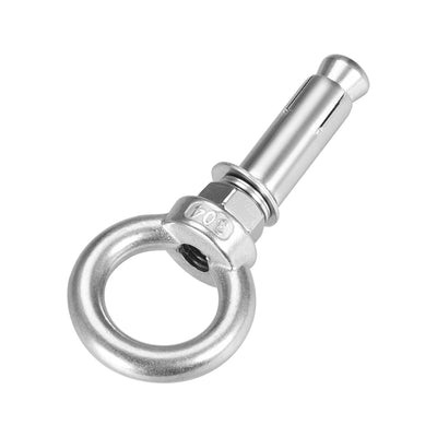 Harfington Uxcell M10 x 60 Expansion Eyebolt Eye Nut Screw with Ring Anchor Raw Bolts 1 Pcs