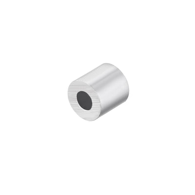 Harfington Uxcell M2.5 Aluminum Sleeve Crimp 2.5mm(3/32 In) Steel Wire Rope Button Stop 30 Pcs