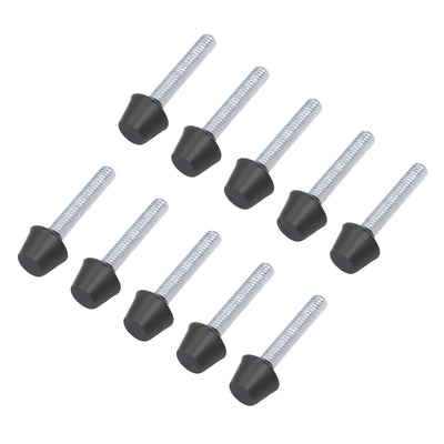 Harfington Uxcell Toggle Clamp Foot Rubber Head Carbon Steel M4x25mm 10pcs