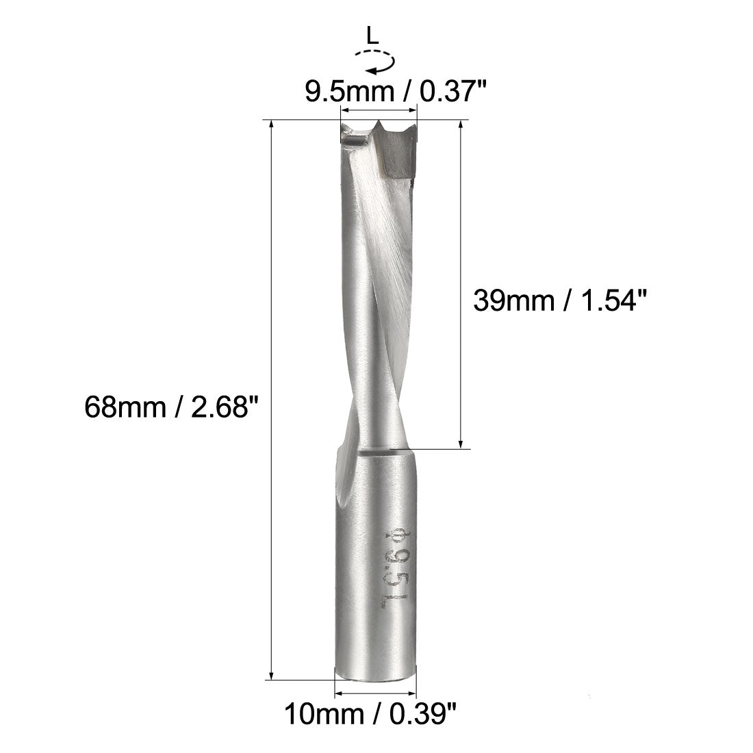 Uxcell Brad Point Drill Bits for Wood 9.5mm x 68mm Left Turning Carbide ...
