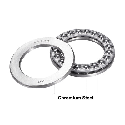 Harfington Uxcell Thrust Ball Bearings Chrome Steel One-Way Direction Steel Cage