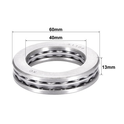 Harfington Uxcell Thrust Ball Bearings Chrome Steel One-Way Direction Steel Cage