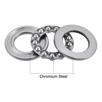 Harfington Uxcell Thrust Ball Bearings Chrome Steel Single Directions Steel Cage