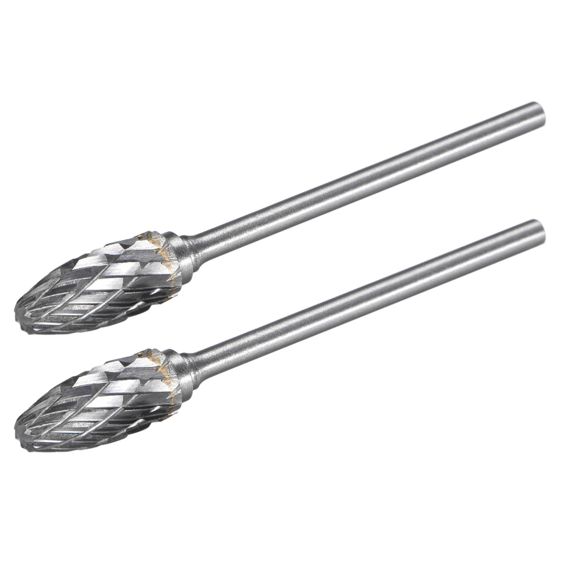 uxcell Uxcell Tungsten Carbide Double Cut Rotary File Oval Shape w 3/32" Shank 2pcs