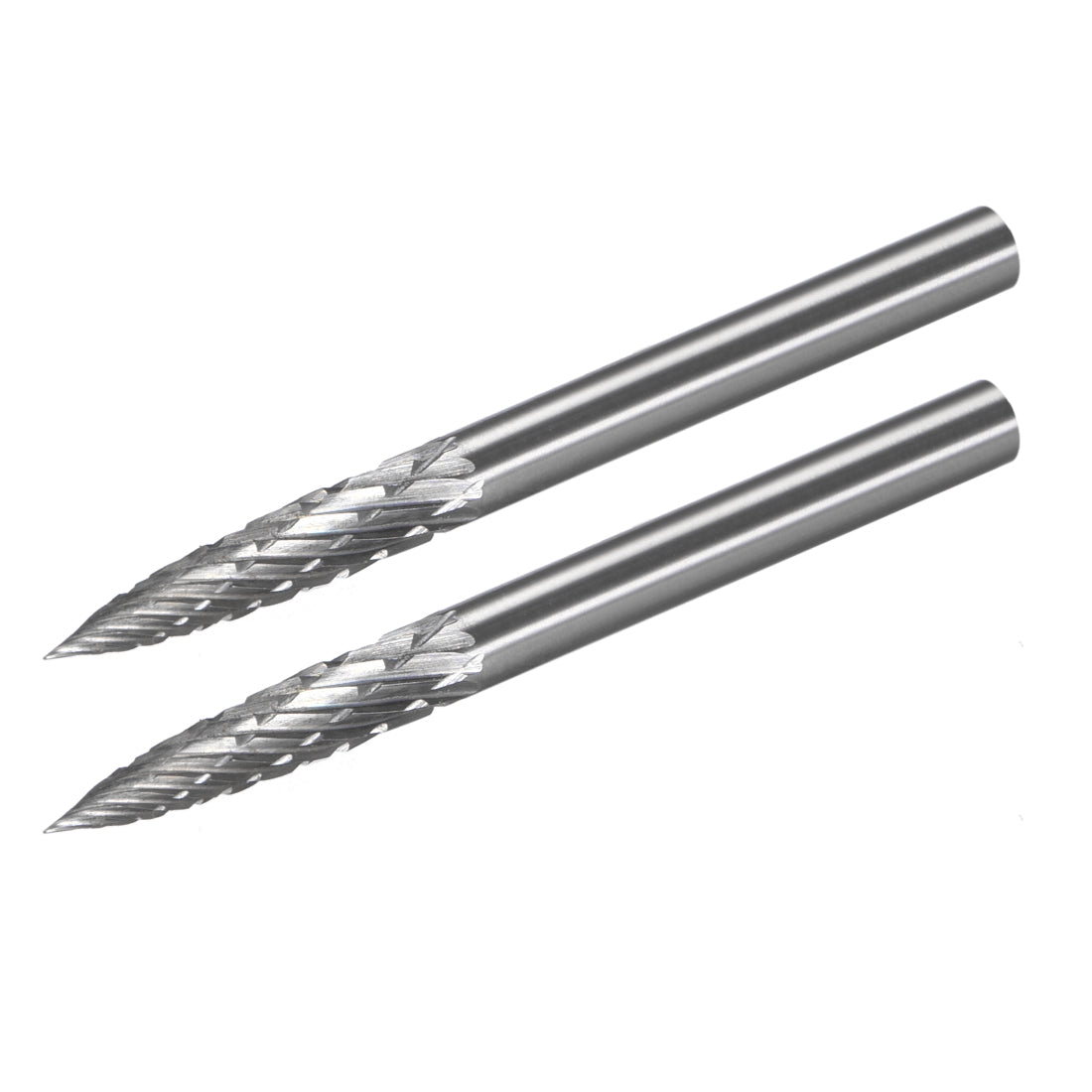 uxcell Uxcell Double Cut Rotary Burrs File Cone Shape 1/8" Shank Diameter 1/8" Head Size 2pcs