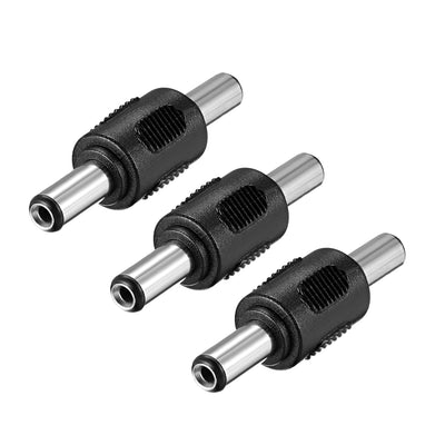 Harfington Uxcell DC Male to Male Connector 5.5mm x 2.5mm Power Cable Jack Adapter Black 3Pcs