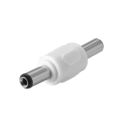 Harfington Uxcell 5Pcs DC Male to Male Connector 5.5mm x 2.1mm Power Cable Jack Adapter White