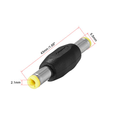 Harfington Uxcell DC Male to Male Coupler Connector 5.5mm x 2.1mm Power Cable Jack Adapter 3Pcs