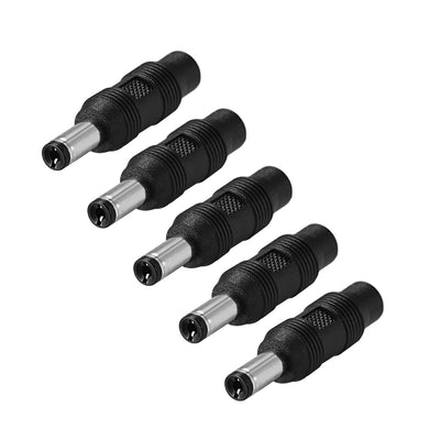 Harfington Uxcell DC Power Converter 5.5mm x 2.1mm Male to 3.5mm x 1.35mm Female Adapter Connector Black 5Pcs