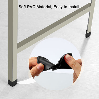 Harfington Uxcell Angle Iron Foot Pad L Shaped PVC Leg Cap Shelf Metal Feet Floor Protector 6 Pcs