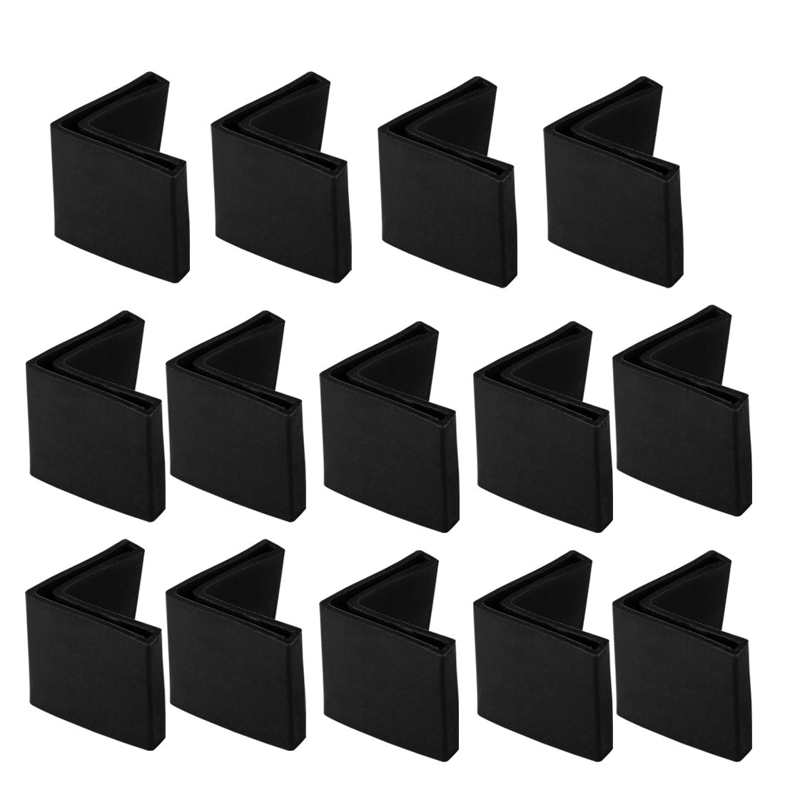 uxcell Uxcell Angle Iron Foot Pad L Shaped PVC Leg Cap End Cover Glider Floor Protector 14 Pcs