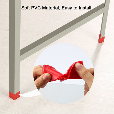 Harfington Uxcell Angle Iron Foot Pads L Shaped PVC Leg Cap End Cover Desk Floor Protector 8 Pcs
