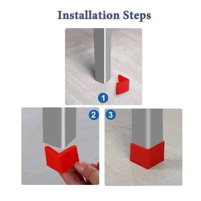 Harfington Uxcell Angle Iron Foot Pads L Shaped PVC Leg Cap End Cover Desk Floor Protector 8 Pcs