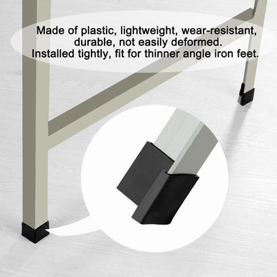 Harfington Uxcell Angle Iron Foot Pads L Shaped Plastic Leg Cap Cover Bad Floor Protector 6 Pcs