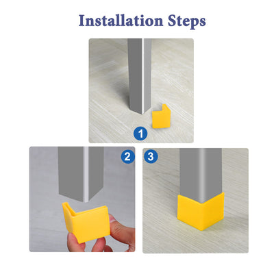 Harfington Uxcell Angle Iron Foot Pad L Shaped Plastic Leg Cap Cover Shelf Floor Protector 8 Pcs