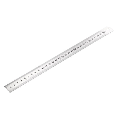 Harfington Uxcell Stainless Steel Ruler 12-inch (30cm) Straight Ruler Inches and Metric Scale
