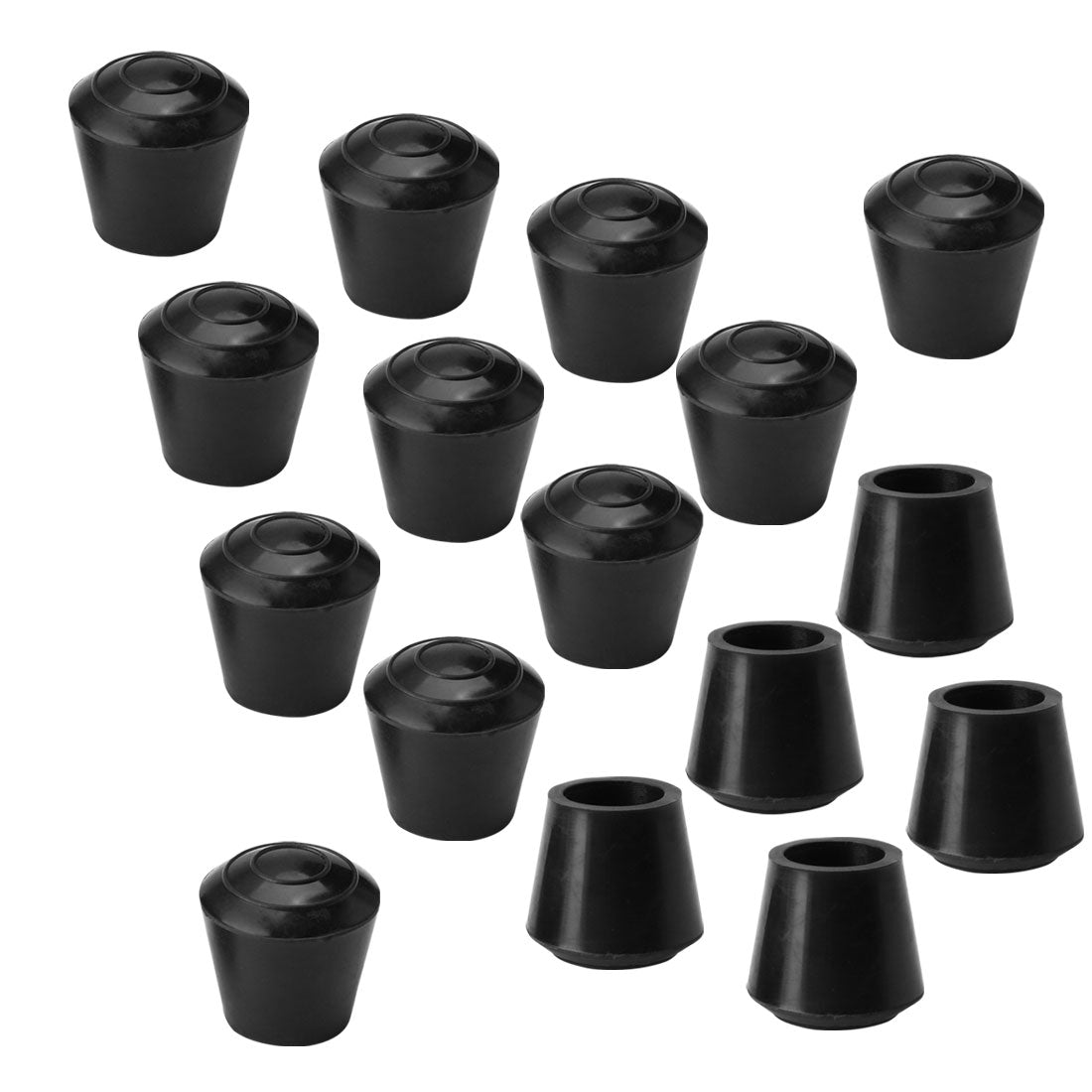 uxcell Uxcell Rubber Leg Cap Tip Cup Feet Cover 10mm 3/8" Inner Dia 16pcs for Furniture Chair