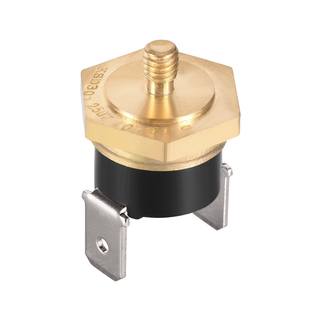 uxcell Uxcell KSD301 Thermostat, Temperature Control Switch 60°C Copper M4 Normally Closed N.C 10A