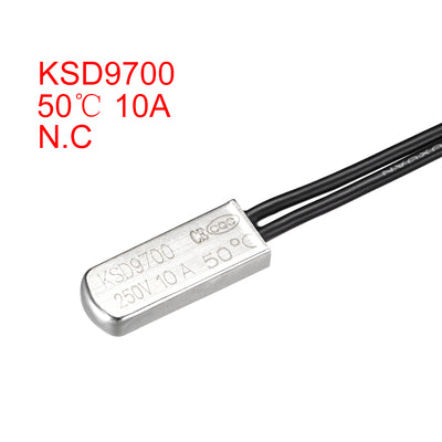 Harfington Uxcell KSD9700 Thermostat, 50℃ N.C 10A Metal Bimetal Temperature Control Switch 2pcs