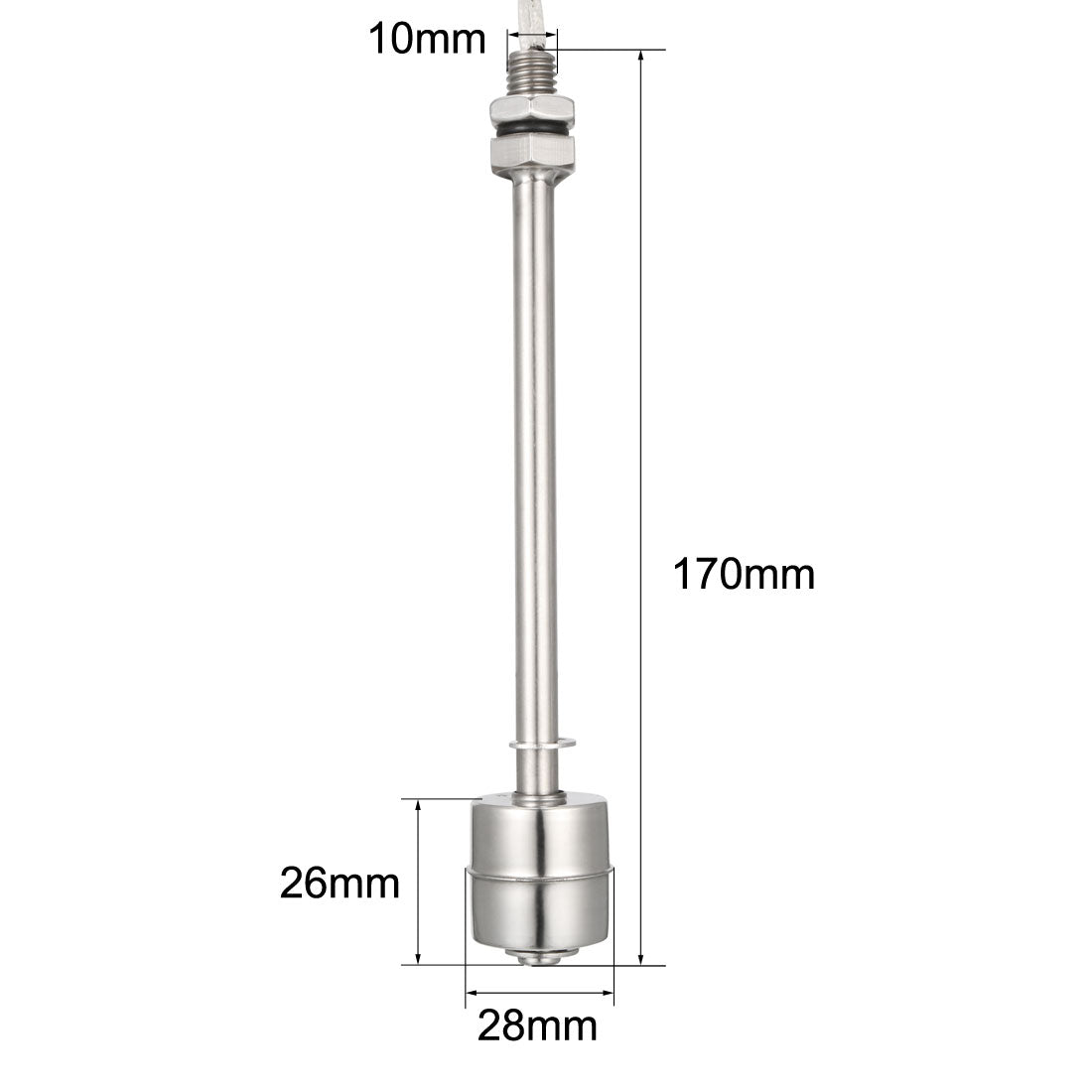 uxcell Uxcell Stainless Steel Float Switch 170mm Fish Tank Vertical Water Level Sensor