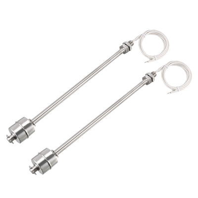Harfington Uxcell 2PCS Stainless Steel Float Switch 270mm Fish Tank Vertical Water Level Sensor