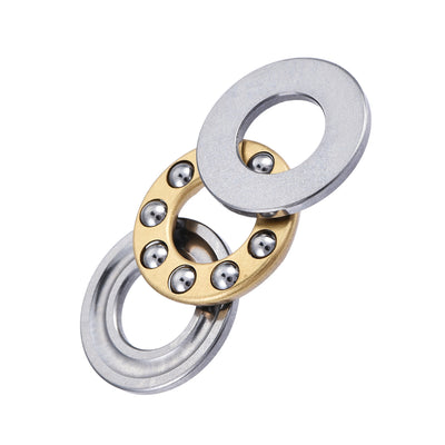 Harfington Uxcell Thrust Ball Bearings Chrome Steel One-Way Rolling Direction Brass Cage