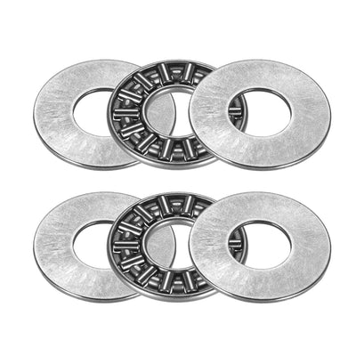 Harfington Uxcell Needle Roller Thrust Bearings with 2 Washers Chrome Steel Bearing