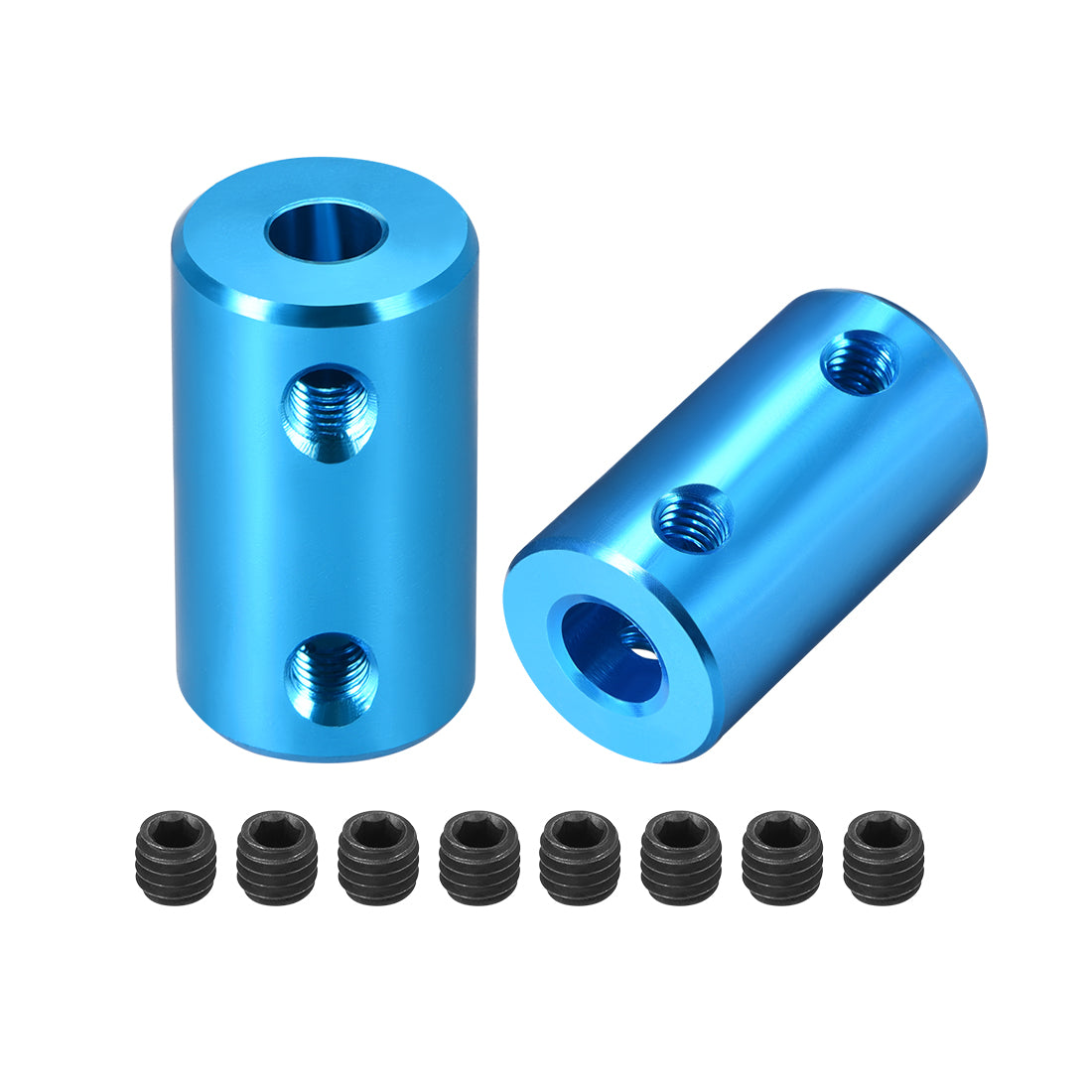 uxcell Uxcell Shaft Coupling 5mm to 6mm Bore L25xD14 Robot Motor Wheel Rigid Coupler Connector Blue 2pcs