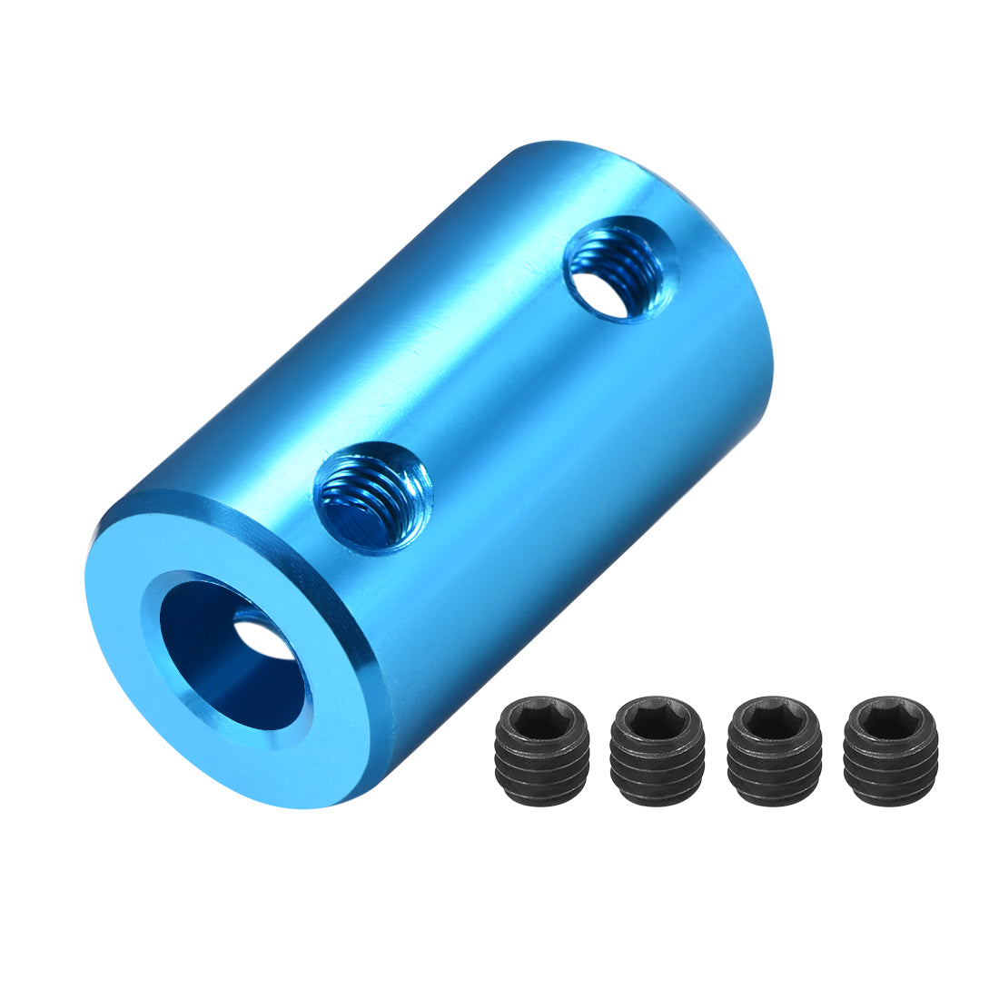 uxcell Uxcell Shaft Coupling 6.35mm to 6.35mm Bore L25xD14 Robot Motor Wheel Rigid Coupler Connector Blue 2 Pcs