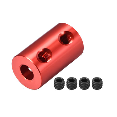 Harfington Uxcell Shaft Coupling 4mm to 5mm Bore L20xD12 Robot Motor Wheel Rigid Coupler Connector Red