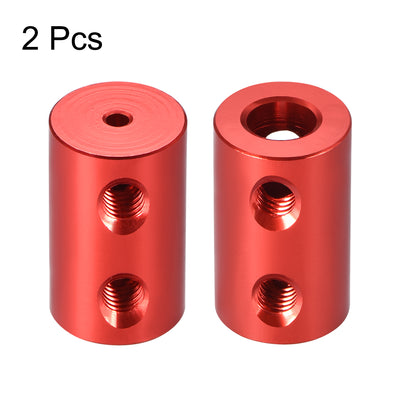 Harfington Uxcell Shaft Coupling 2mm to 6mm Bore L20xD12 Robot Motor Wheel Rigid Coupler Connector Red 2 Pcs
