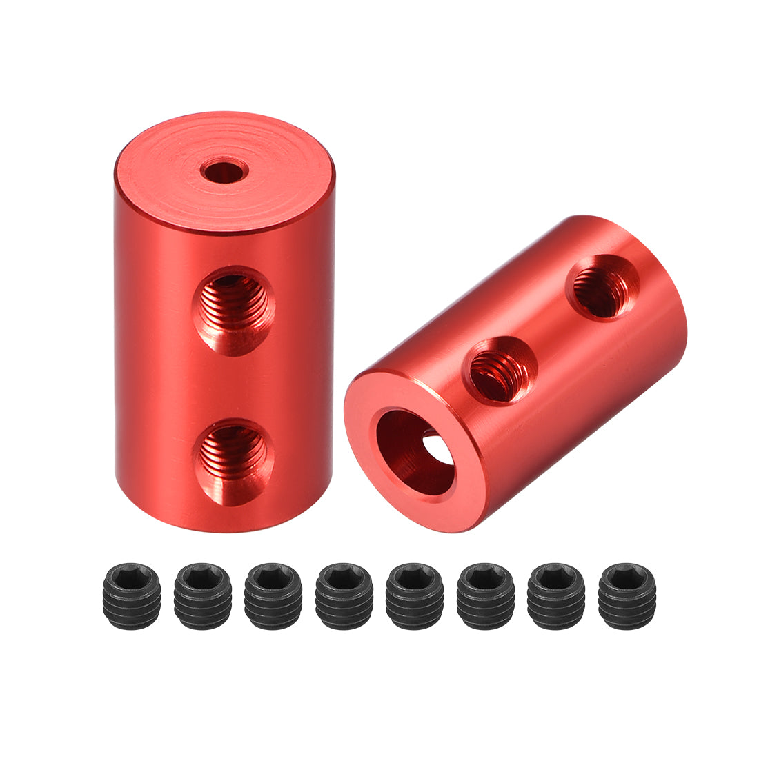 uxcell Uxcell Shaft Coupling 2mm to 6mm Bore L20xD12 Robot Motor Wheel Rigid Coupler Connector Red 2 Pcs