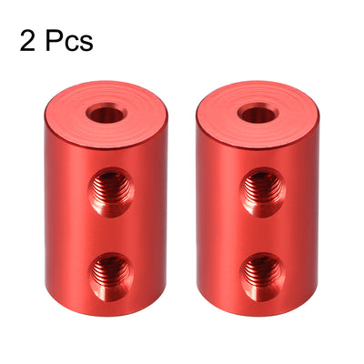 Harfington Uxcell Shaft Coupling 3mm to 3mm Bore L20xD12 Robot Motor Wheel Rigid Coupler Connector Red 2 Pcs