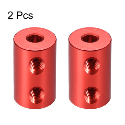 Harfington Uxcell Shaft Coupling 4mm to 4mm Bore L20xD12 Robot Motor Wheel Rigid Coupler Connector Red 2 PCS